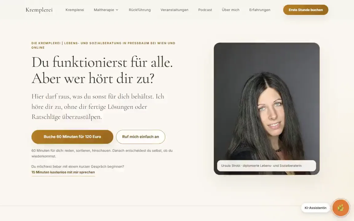 Website Die Kremplerei, gebaut von Omnix Studio