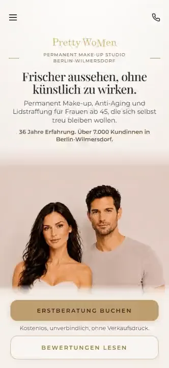 Website Pretty WoMen Berlin, gebaut von Omnix Studio