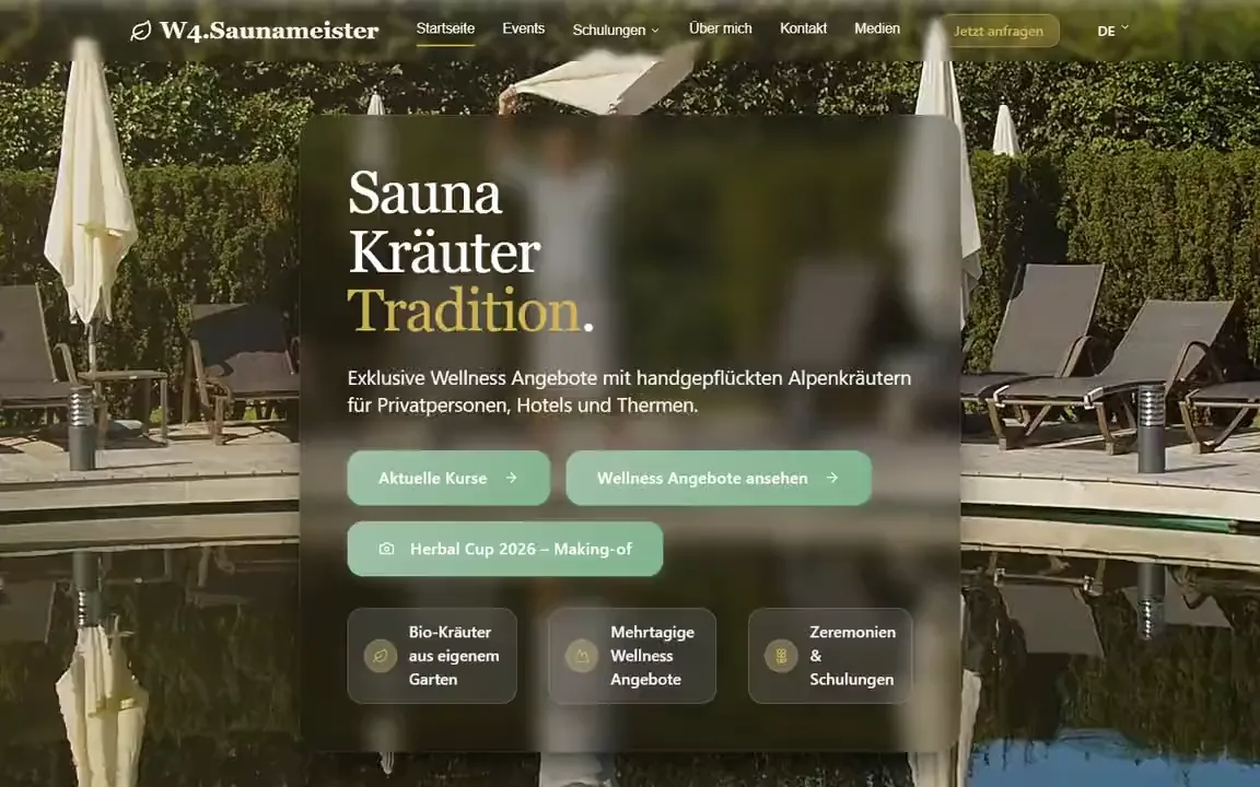 Website W4.Saunameister, gebaut von Omnix Studio
